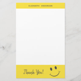 Glückliches Gesicht lächelnd Danke, dass Sie den N Briefpapier