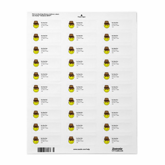 Glückliches Gesicht mit personalisiertem Fedora-Bi (Vorne)