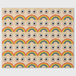 GLÜCKLICHES GESICHT REGENBOGEN GESCHENKPAPIER
