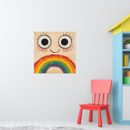 GLÜCKLICHES GESICHT REGENBOGEN POSTER