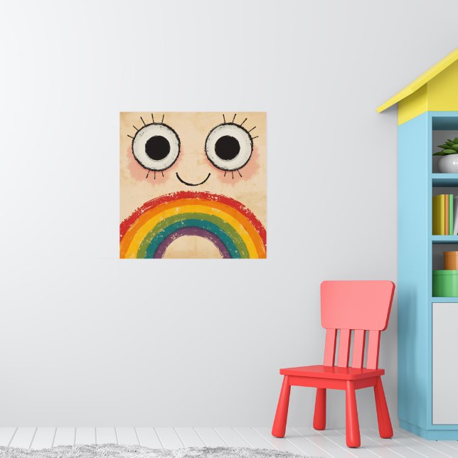 GLÜCKLICHES GESICHT REGENBOGEN POSTER (Kinderzimmer 1)