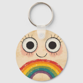 GLÜCKLICHES GESICHT REGENBOGEN SCHLÜSSELANHÄNGER