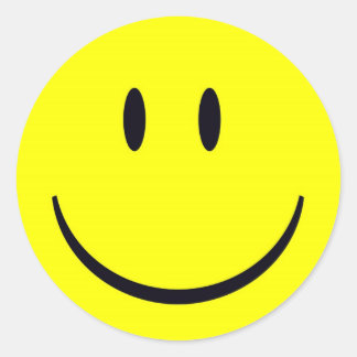 glückliches Gesicht Runder Aufkleber