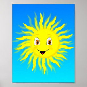Glückliches Gesicht Sonnenschein Poster