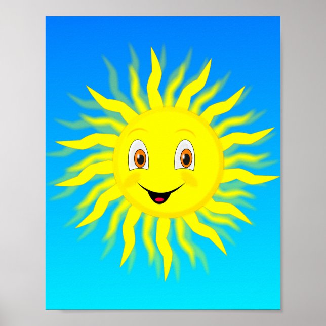 Glückliches Gesicht Sonnenschein Poster (Vorne)