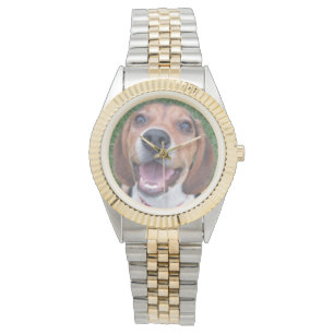 Glückliches Gesichts-lächelnder Beagle Armbanduhr