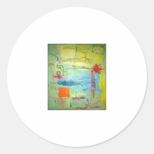 Glückliches Glückliches Trauriges Gesicht Abstract Runder Aufkleber