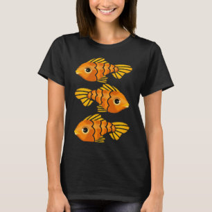 Glückliches Goldfischmuster T-Shirt