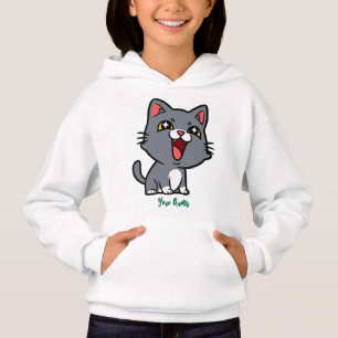 Glückliches graues Kätzchen Hoodie