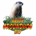Glückliches Groundhog Day Freistehende Fotoskulptur<br><div class="desc">Glückliche Grundschwein-TagesFotoskulptur.</div>