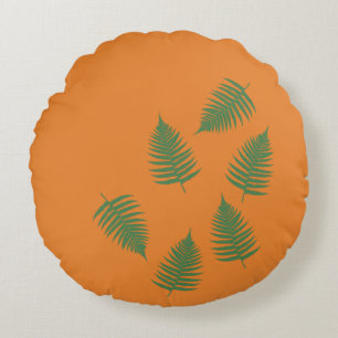 Glückliches Grünes Farnmuster-Kissen Rundes Kissen
