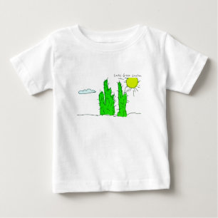 Glückliches Grünes Kaktus-Gekritzel Funky-Rüschen- Baby T-shirt