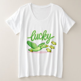 Glückliches Grünes Kleeblatt-Ästhetik-T-Shirt - Ni Große Größe T-Shirt