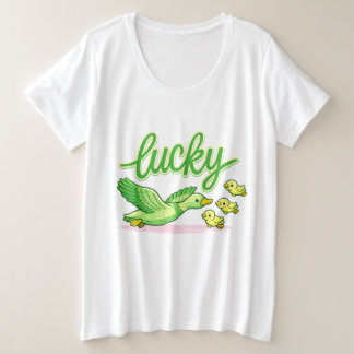Glückliches Grünes Kleeblatt-Ästhetik-T-Shirt - Ni Große Größe T-Shirt