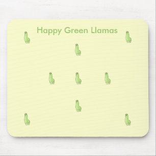 glückliches grünes Lama Mousepad