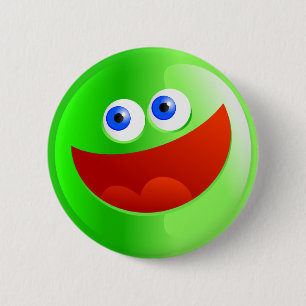 Glückliches grünes Smilie Button