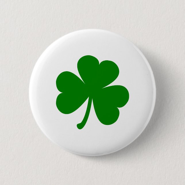Glückliches grünes St. Patrick's Day Kleeblatt Button (Vorderseite)