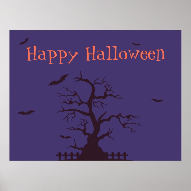 Glückliches Halloween Bats Poster - Spooky Wall Ar (Vorne)