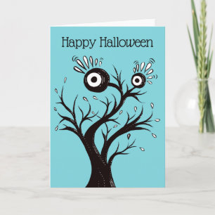 Glückliches Halloween-Baum-Monster-sonderbares Karte