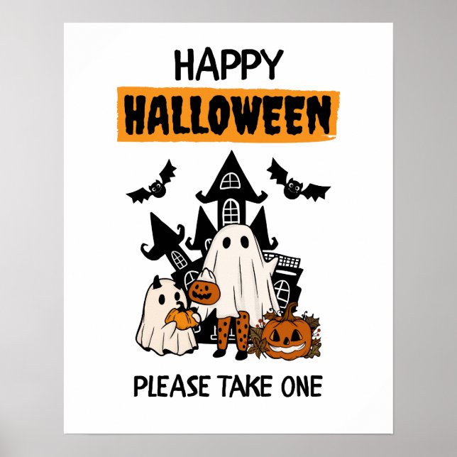 Glückliches Halloween "Bitte nimm dir eins" Candy  Poster (Vorne)