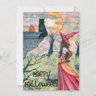 Glückliches Halloween! Brillen und die Hexeneinlad Einladung