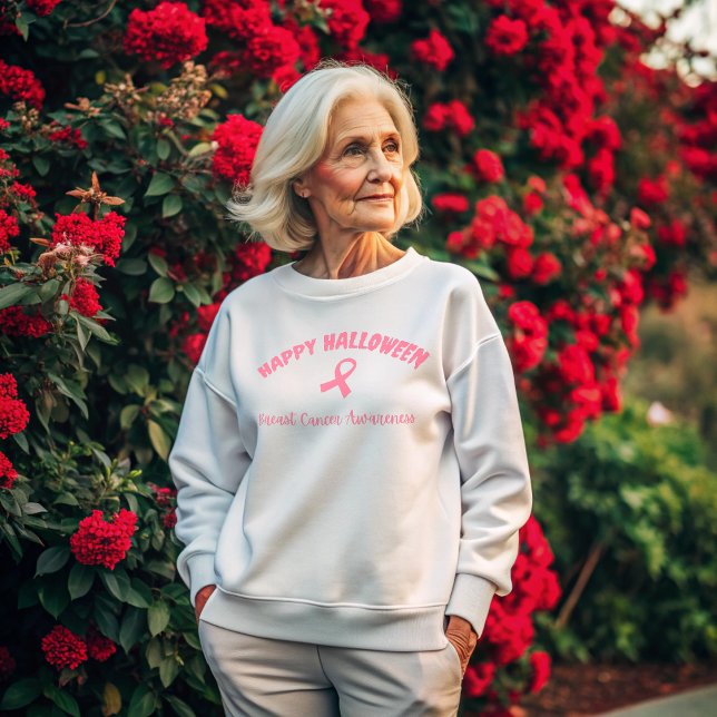 Glückliches Halloween-Brustkrebs-Bewusstsein Sweatshirt (Von Creator hochgeladen)