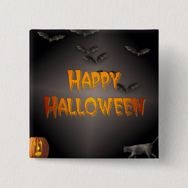 Glückliches Halloween Button (Vorderseite)