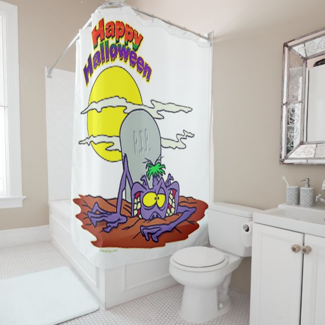 Glückliches Halloween, das die Toten anzieht Duschvorhang (Beispiel)