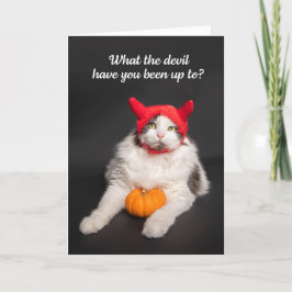 Glückliches Halloween für jede Katze in TeufelskKo Feiertagskarte