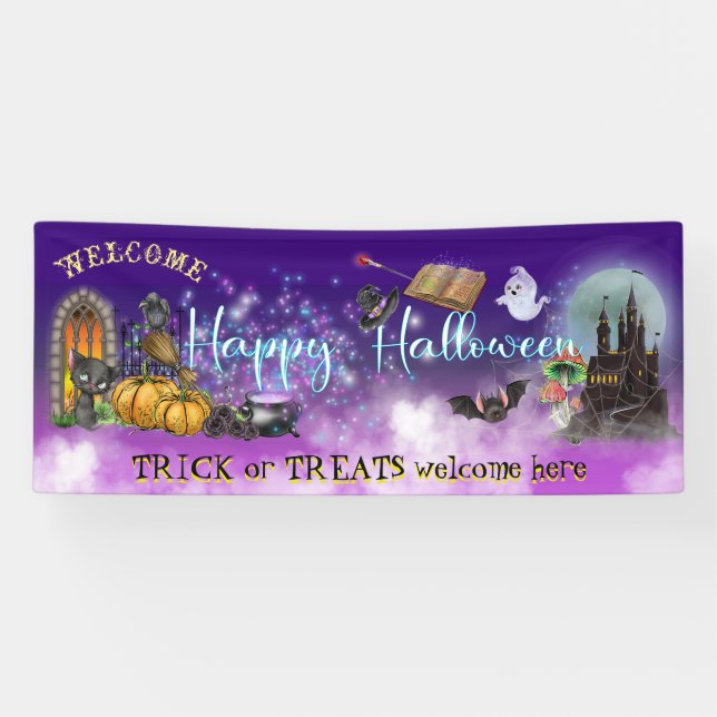 Glückliches Halloween für Kindertrick oder Treads  Banner (Horizontal)