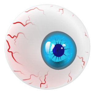 Glückliches Halloween! Gespenstischer blauer Keramikknauf