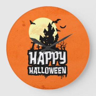 Glückliches Halloween Große Wanduhr