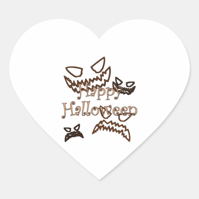 glückliches Halloween Herz-Aufkleber (Vorderseite)