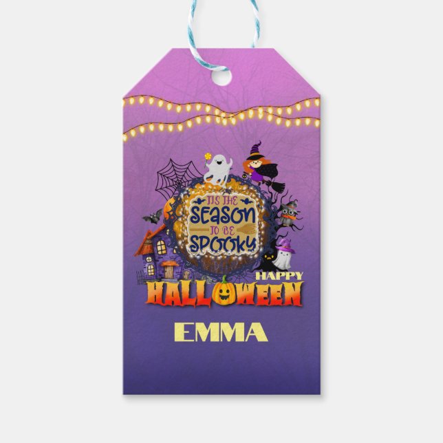 Glückliches Halloween ist eine lustige Jahresfeier Geschenkanhänger (Vorderseite)