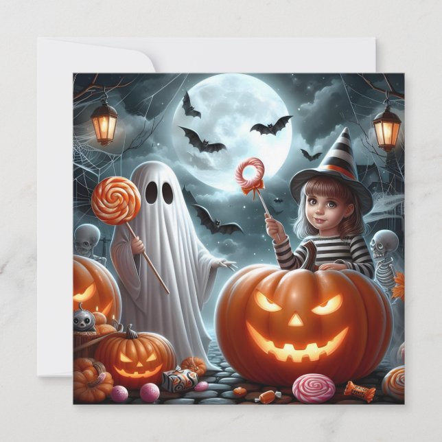 glückliches Halloween-Kind Feiertagskarte (Vorderseite)