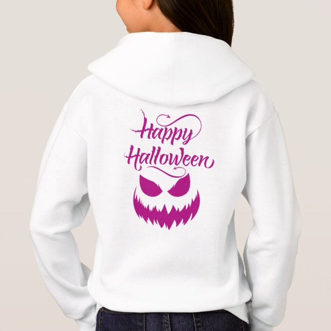 Glückliches Halloween-Kostüm für Mädchen Hoodie (Rückseite)