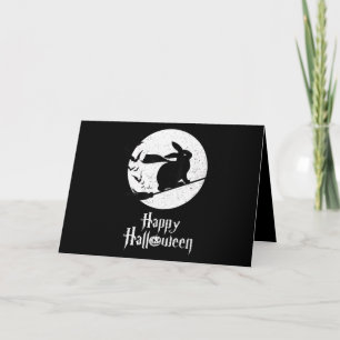 Glückliches Halloween-Kostüm Hexen-Hasenliebhaber- Karte