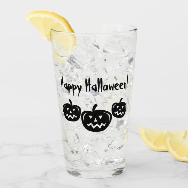 Glückliches Halloween-Kürbislaterne-Glas Glas (Vorderseite Ice)