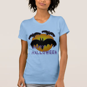 Glückliches Halloween mit Mond und Schlägern T-Shirt