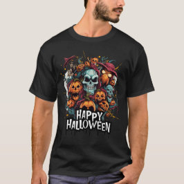 Glückliches Halloween mit Skulls, Kürpen und Monst T-Shirt