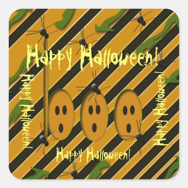  Glückliches Halloween! Quadratischer Aufkleber (Vorderseite)