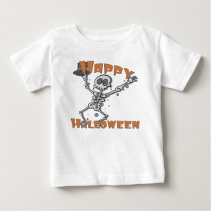 Glückliches Halloween scherzt Skelett Baby T-shirt