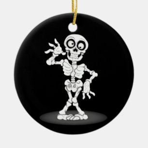 Glückliches Halloween-Skelett Keramikornament