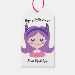 Glückliches Halloween-Spaß-Vampirs-Mädchen Geschenkanhänger