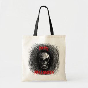 Glückliches Halloween-Taschen-Schädel-Schwarzes Tragetasche