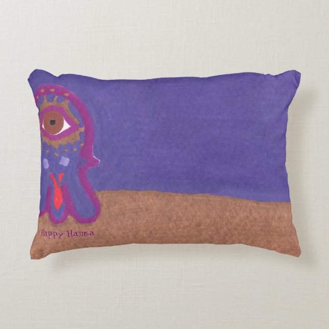 Glückliches Hamsa erlischt nachts durch Ashira Zierkissen (Vorderseite)