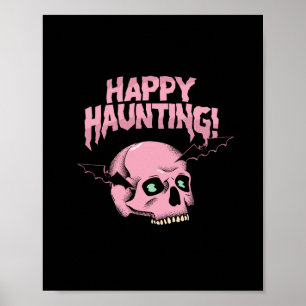 Glückliches Heimsuchung Totenkopf Poster - Rosa Gr