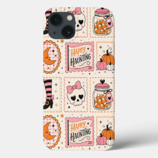 Glückliches Heimsuchungs-Rosa-Totenkopf-Stempelgeh Case-Mate iPhone Hülle