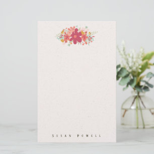 Glückliches heißes rosa Blumen-Splash-Schreibwaren Briefpapier