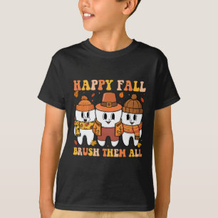 Glückliches Herbstputzen Sie Alle Zähne Erntedankf T-Shirt